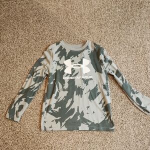 Under Armour Kids Long Sleeve Camo Tee - Green and White